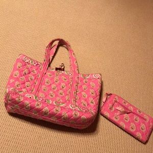 Vera Bradley Bermuda Pink Medium Tote and Wallet